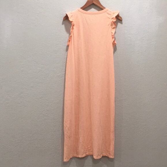 NEW Universal Thread Women’s L Maxi Dress Ruffle Flutter Sleeve 100% Cotton - Picture 8 of 14